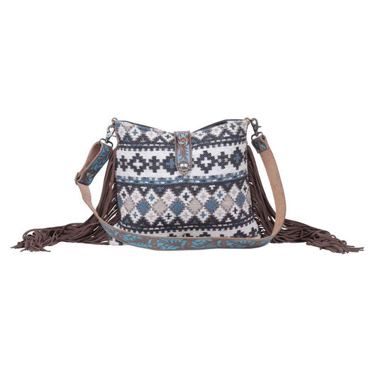 Lyrical Fringed Embossed Strap Shoulder Bag from Brooklyn Bag at Moosestrum.com