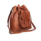 Leather Bucket Drawstring Bag