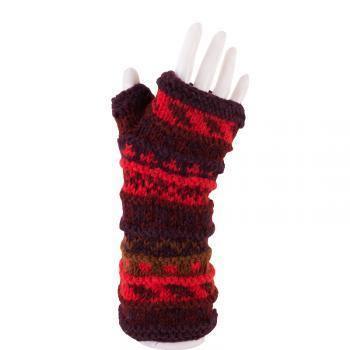Australian Merino Wool Striped Fingerless Gloves from Brooklyn Bag at Moosestrum.com