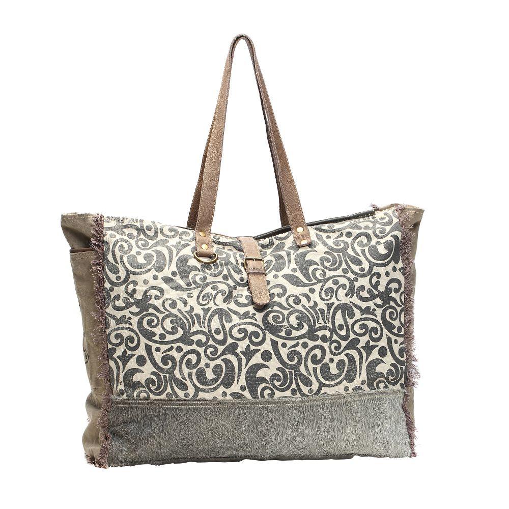 Floral Scroll Double-Sided Weekender Tote from Brooklyn Bag at Moosestrum.com