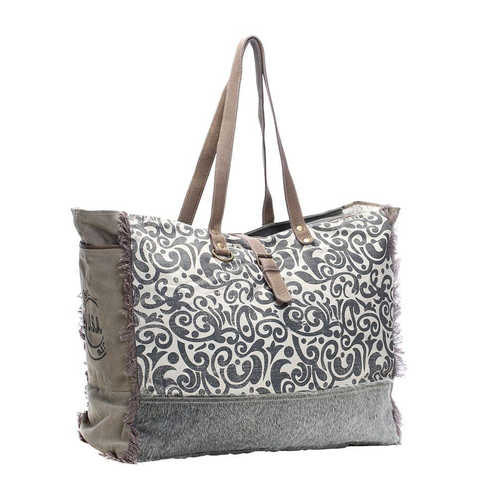 Floral Scroll Double-Sided Weekender Tote from Brooklyn Bag at Moosestrum.com