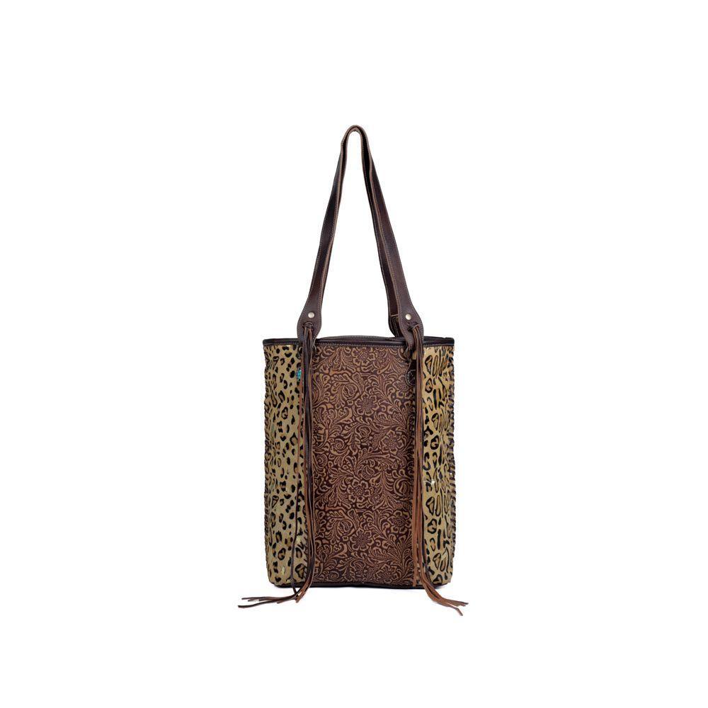 Golden Embossed Leather & Hairon Shoulder Bag from Brooklyn Bag at Moosestrum.com