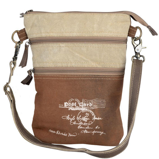 Postcard Double Zipper Crossbody Bag from Brooklyn Bag at Moosestrum.com