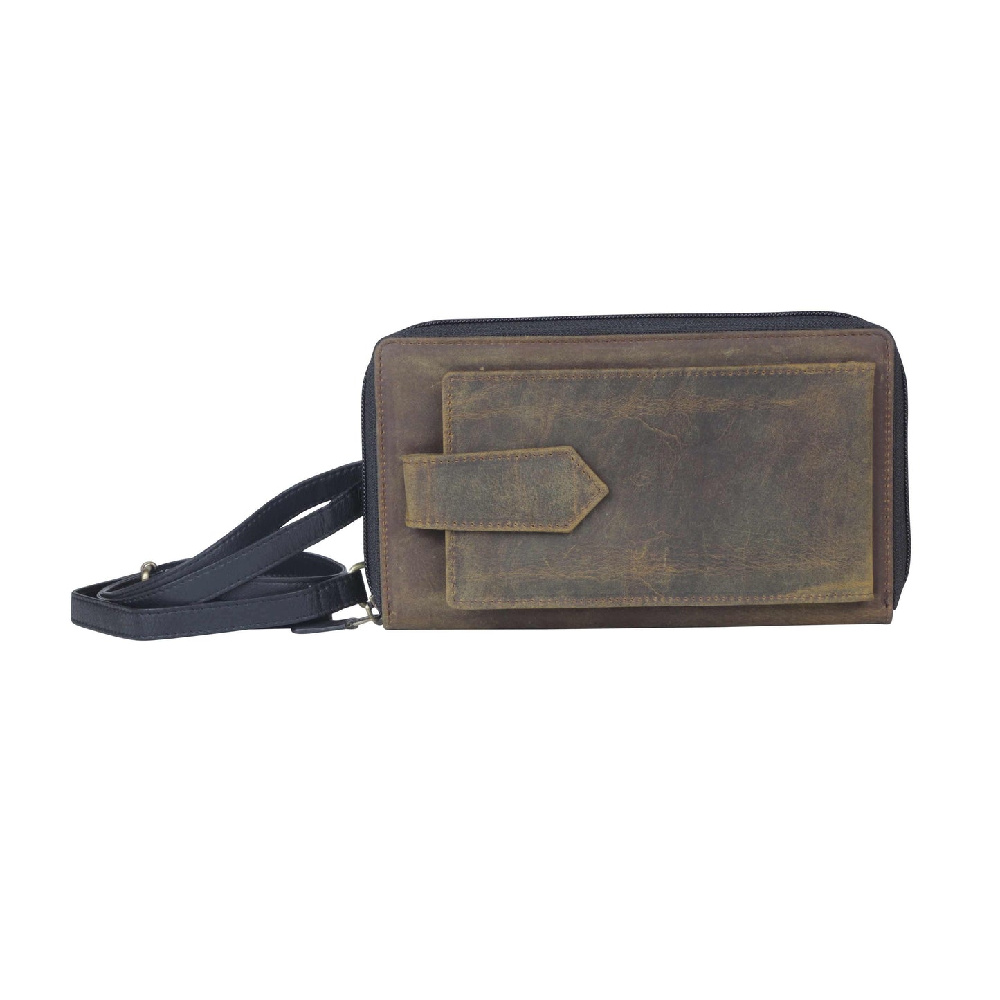 Solemn Brown Leather Phone Holder Wallet from Brooklyn Bag at Moosestrum.com